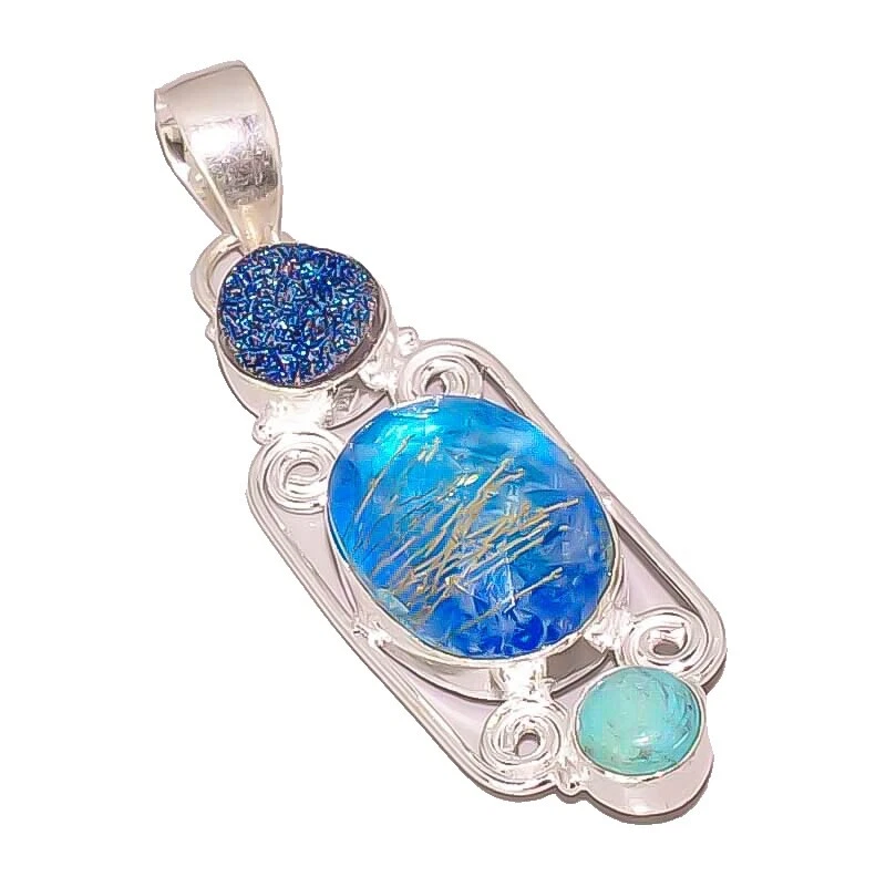 Piedra Medallón de titanio Collares y colgantes De moda