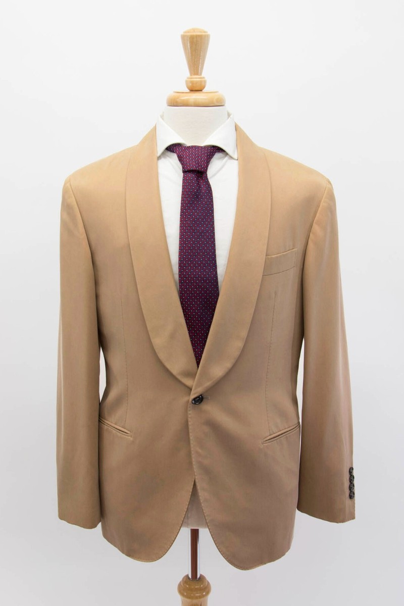 25ブラウン NWT $5080 Brunello Cucinelli Men's 100% Silk Sport Coat Size 50