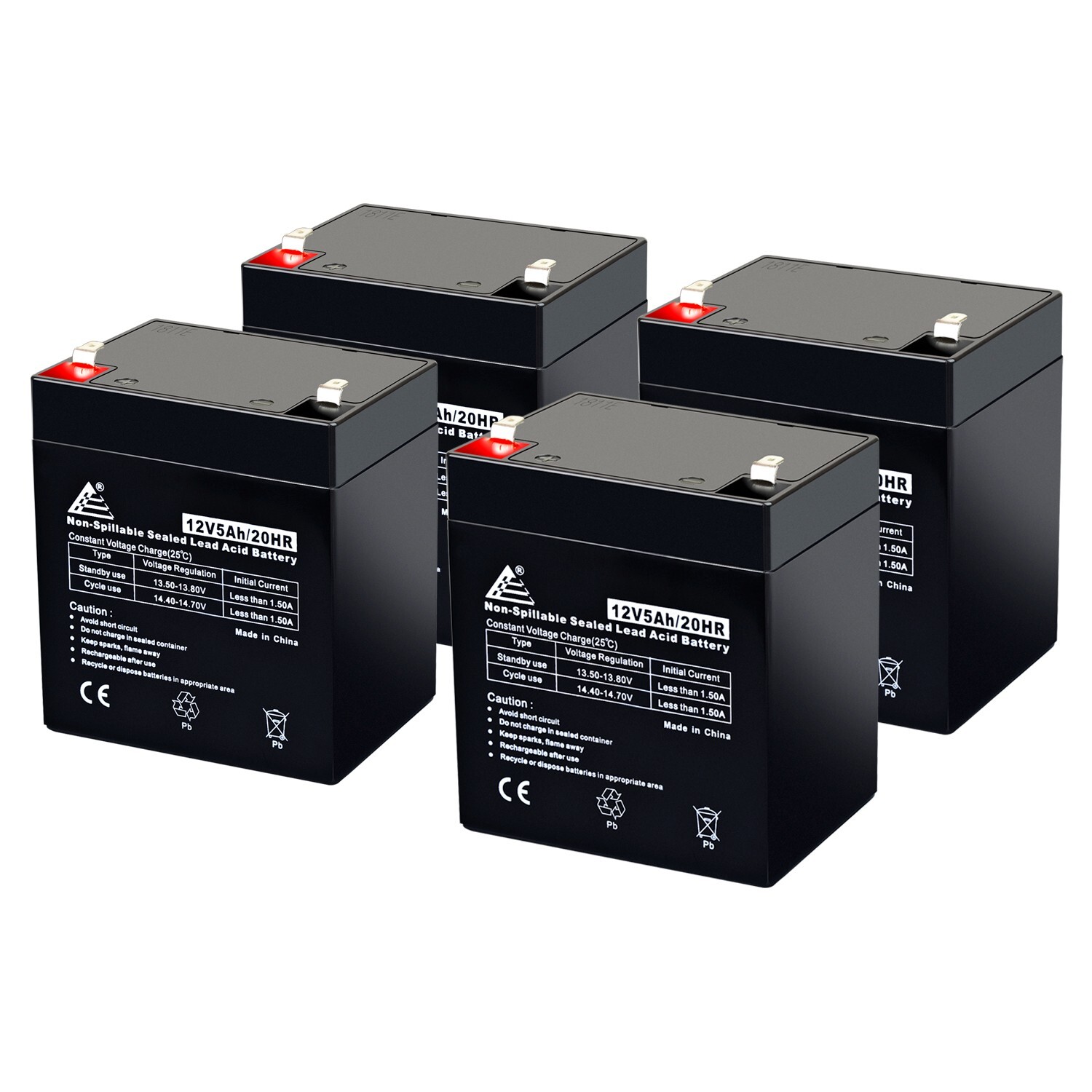 12V 5AH Battery for Razor E100 E125 E150 E175 Scooter - 4 Pack