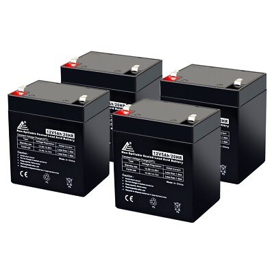 12V 5AH Battery for Razor E100 E125 E150 E175 Scooter - 4 Pack