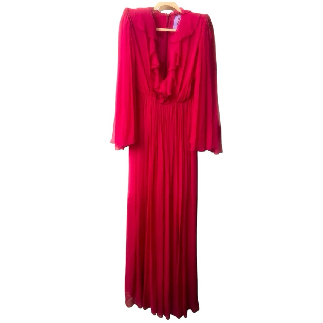 gucci pink chiffon dress Ruffled Trim Chiffon Gown, 2024 - Gucci