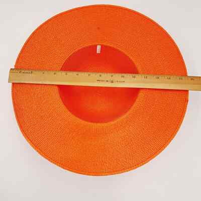 Vtg Ladies Orange Fashion Lg Wide Brim Floppy Straw Hat Vtg Ladies Orange Fashion Lg Wide Brim Floppy Straw Hat | eBay main image 2