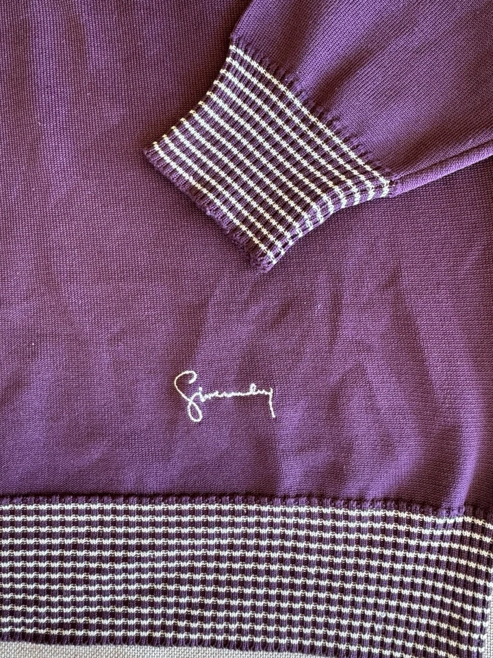 Top deportivo vintage Givenchy para mujer granate cuarto botón manga larga talla 40 Foto 2 de 4