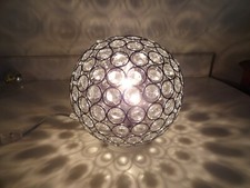 Elegant Crystal Ball GLOBE Circle Accent Table Lamp/Light Chrome Plate Finish
