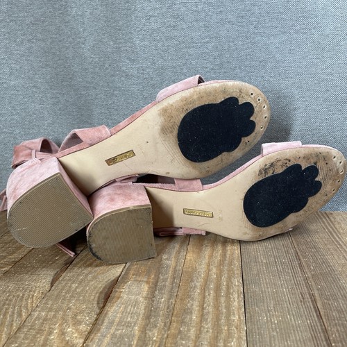 Louise Et Cie LO-GIA Block Heel Sandals Pink Suede Women’s 9.5 - Picture 6 of 7