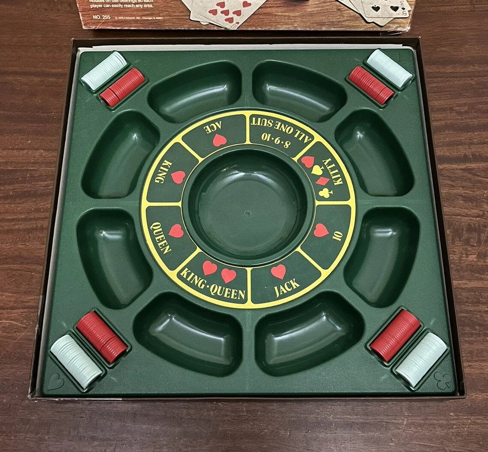 1976 Turntable Tripoley Elite Edition Poker Party Game Cadaco Rotating No Cards - Image 2 of 3