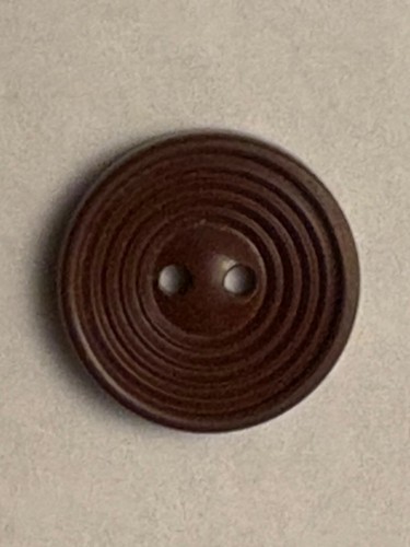 Three Vintage Brown Textured Plastic Sewing Buttons 3/4” Round Button 2 Hole - Picture 3 of 4