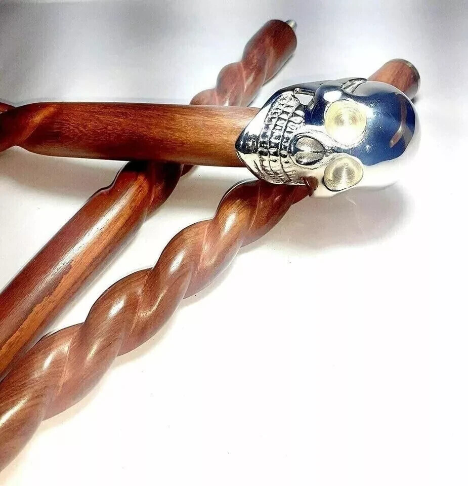 Skull Head Handle Victorian Solid Brass Vintage W… - image 5