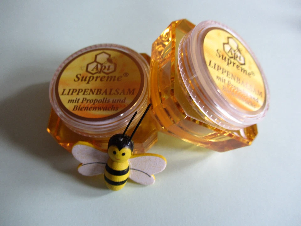 API SUPREME 12ml Lippenpflege mit Propolis und Bienenwachs Lippen Balsam Creme Acryl Dose