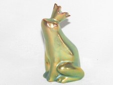 09J8 RARE ANCIENNE FIGURINE GRENOUILLE CONTE DE FEE EOSINE IRISE ZSOLNAY HONGRIE