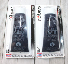 2 Packages - Black Body Paint Halloween Stage Make-Up by Rubie's 3.4 oz each NEW