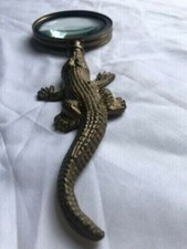 Magnifying Glass with Brass Lizard Crocodile design Handle Magnifier For Reading