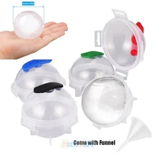 4-Pack 2" Round Ice Cube Ball Maker Tray Silicone Sphere Mold Whiskey Cocktails