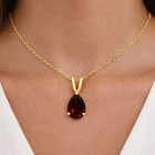 GENUINE 1.81 Cts GARNET PENDANT 14K SOLID YELLOW GOLD - Free Appraisal Service — photo 4