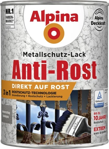 Alpina Metallschutz-Lack Hammerschlag 25 l dunkelgrau Metallack Schutzlack