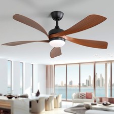 52in High CFM 5000 Ceiling Fan with Light Remote and APP Alexa Control Bedroom