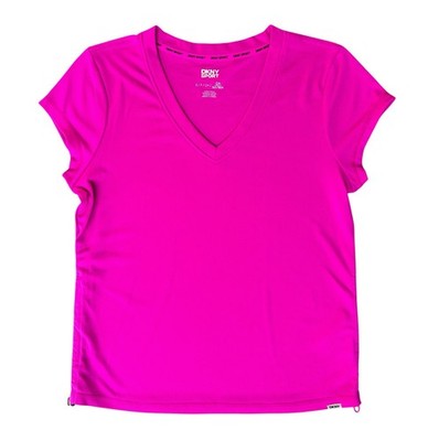 NEW DKNY Sport Women s Purple Pink Active Top Adjustable Sides Sz Small NWT