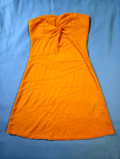 Pretty Little Thing Dress Womens 2 Orange Textured Strapless Bodycon