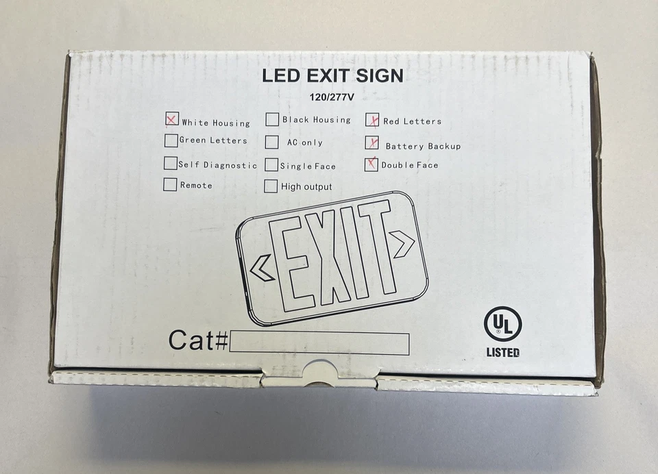PROGRESS LIGHTING,PE008-30,WHITE LED EXIT SIGN NEW - Image 2 of 3