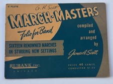 Vtg March Masters Folio For Band James A. Scott 1940s C Flute Sheet Music