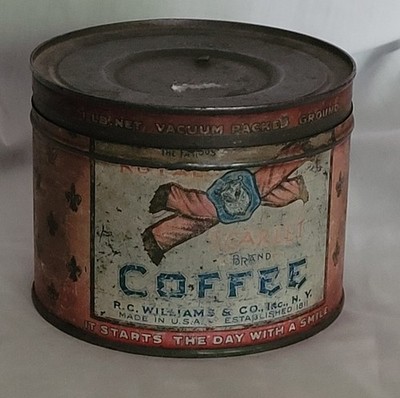 Rare Vintage Royal Scarlet Coffee Tin 1lb R.C. Williams & Co. NY