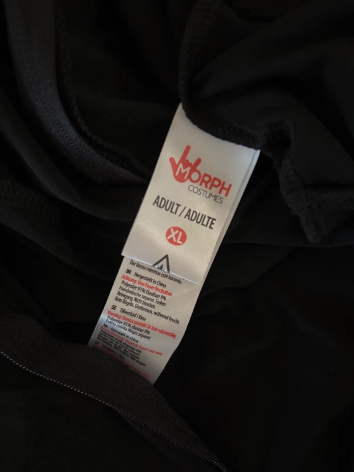 Disfraz Spirit Halloween Morphsuit ADULTO Talla X-Grande 46-48 Negro Una Pieza Foto 3 de 4