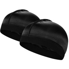 2PCS Silky Stocking Wave Cap for Men, Good Compression Over Durag