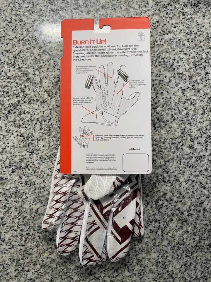 Texas A&M Aggies Team Issue 足球手套,PE,全新 — 第 3/4 张图片