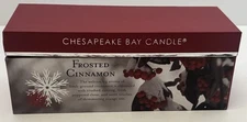 New Chesapeake Bay Candle Frosted Cinnamon Scented 3 Votive Candles Boxed