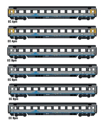 Ls Models 47400DC Set 6 Stücke '' Cisalpino '' 2xApm+4xBpm,Sonderbemalung