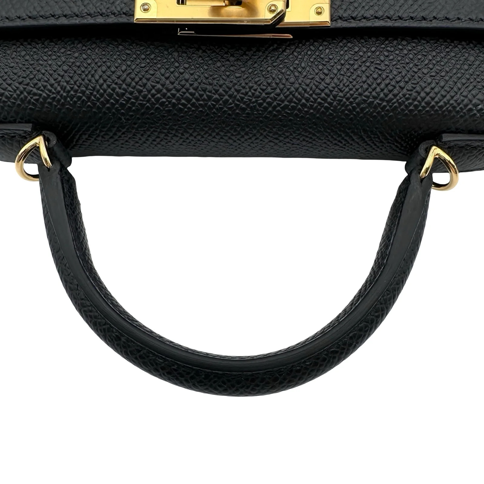 HERMES Mini Kelly 2 Black Epsom Leather Handbag K Stamp #OKB44 image 6