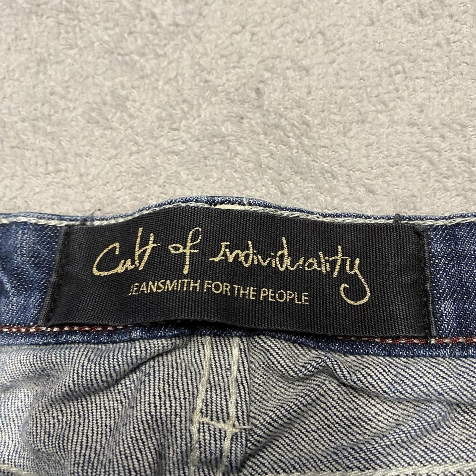Jeans feminino Cult Of Individuality 29 azul desgastado stretch bootcut 31x33 - Imagem 2 de 4
