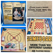 RARE 1965-68 MERDEL CARROM 108P GREEN SEAL WOOD CUES 100% COMPLETE MINT!