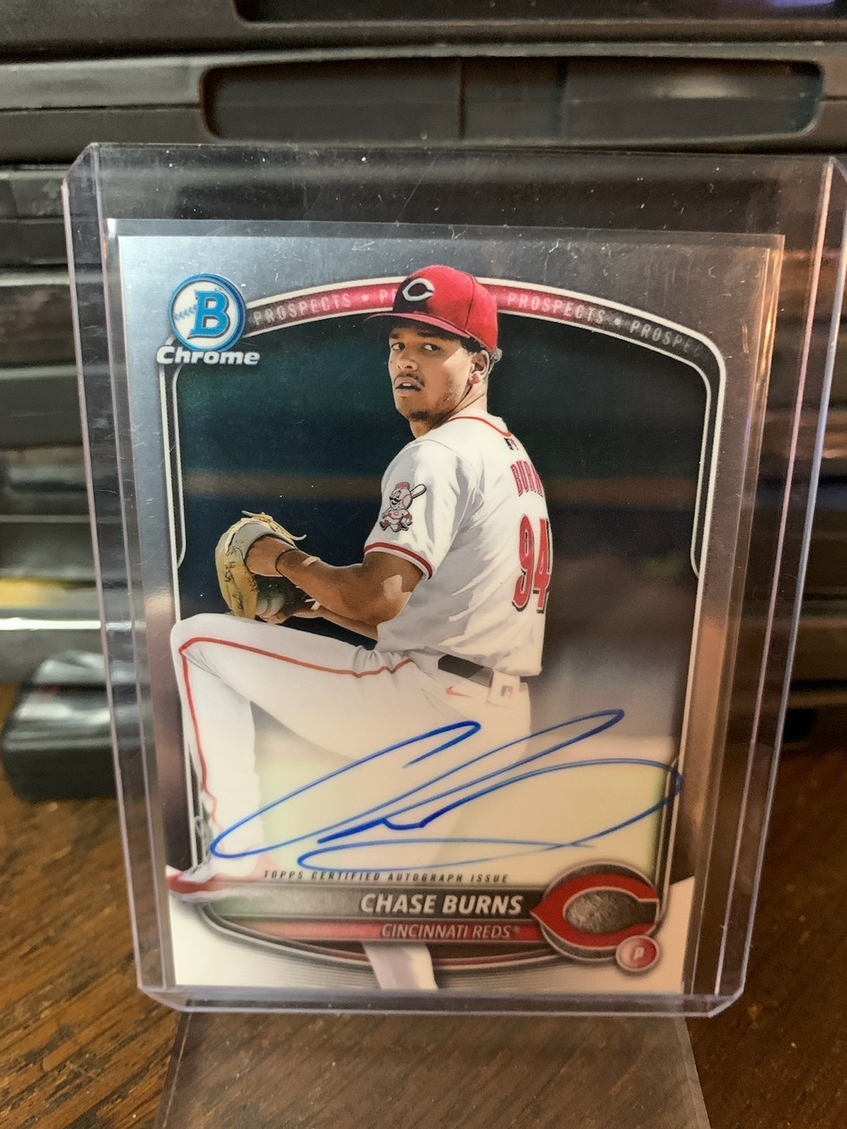 Chase Burns 2025 Bowman Chrome Prospect Auto #CPA-CB RC