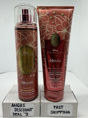 Bath & BodyWorks 2PCS Disney Princess Moana Fine Fragrance MIST & BODY CREAM 8oz