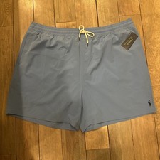 Polo Ralph Lauren Mens 4XB Traveler Swim Bottom Trunks Bathing Suit Blue Shorts