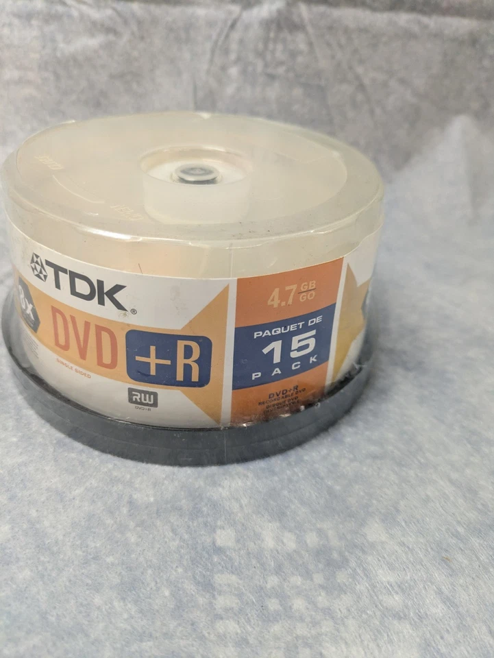 BRAND NEW SEALED TDK DVD+R 15 Pack Discs Spindle 4.7GB 120 Mins 8x Speed SS - Image 2 of 4