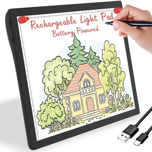 Rechargeable Light Box for Tracing Board Portable Cordless Light Pad Drawing ...
