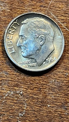 1964 DDO/DDR ROOSEVELT DIME.  BEAUTIFUL TONING.  SUPER RARE IN THE BU COND. NICE