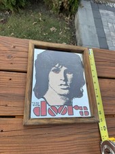Jim Morrison The Doors Vintage Framed Carnival Mirror Glass/Wood- SUPER RARE
