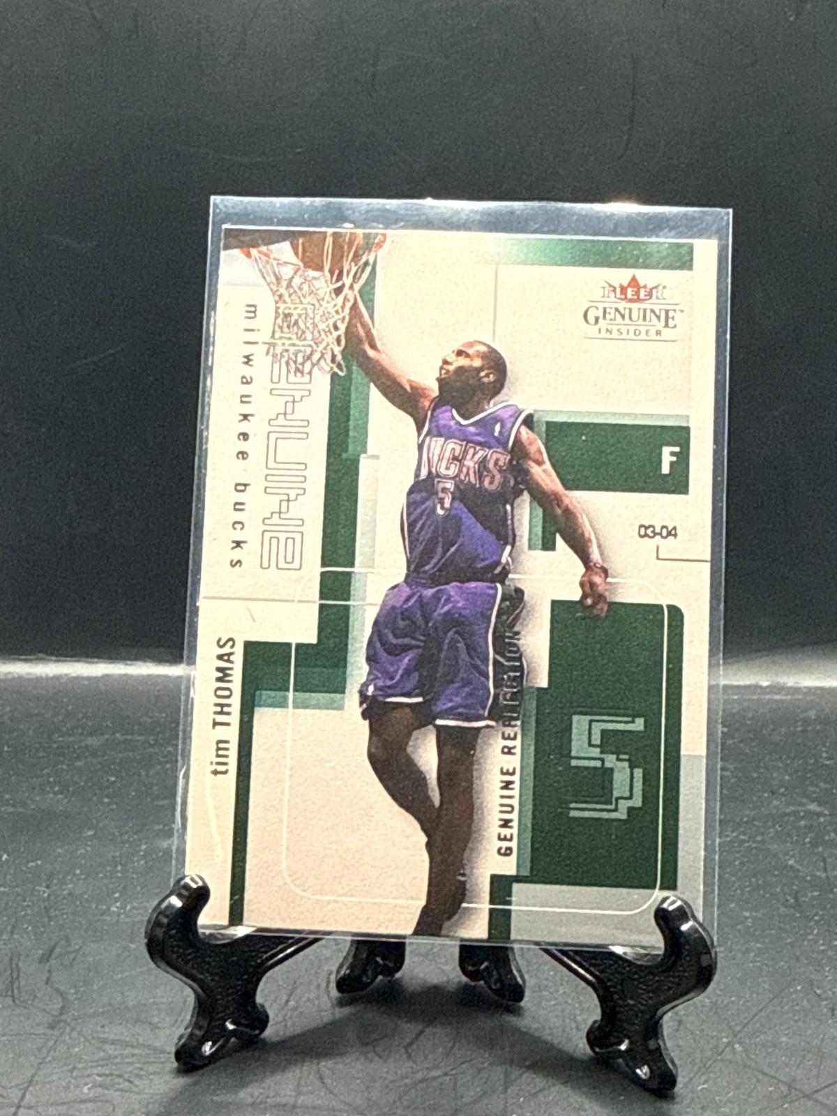 2003-04 Fleer Genuine Insider Tim Thomas Genuine Reflection 14/99