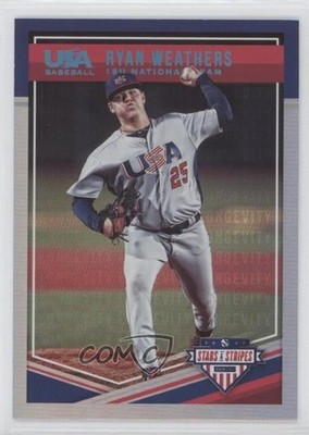 2018 USA Baseball Stars & Stripes Longevity Holo Foil 1/99 Ryan Weathers #46 7l6
