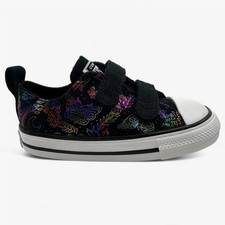 Converse CTAS 2V Ox Black Pink Purple Blue Toddler Girls Athletic Sneaker