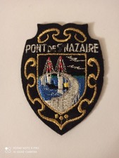 Ecusson Brodé Pont de St NAZAIRE sur fond Noir /Or Collection Ville de France