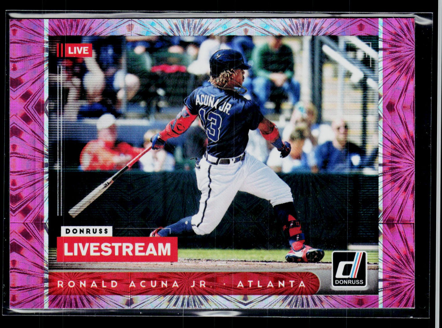 2021 Donruss #LS5 Ronald Acuna Jr. Livestream Pink Fireworks