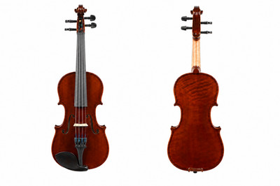 Handmade 1/10 Violin Outfit Italian Spruce One-Piece Maple Oil Varnish Case&Bow