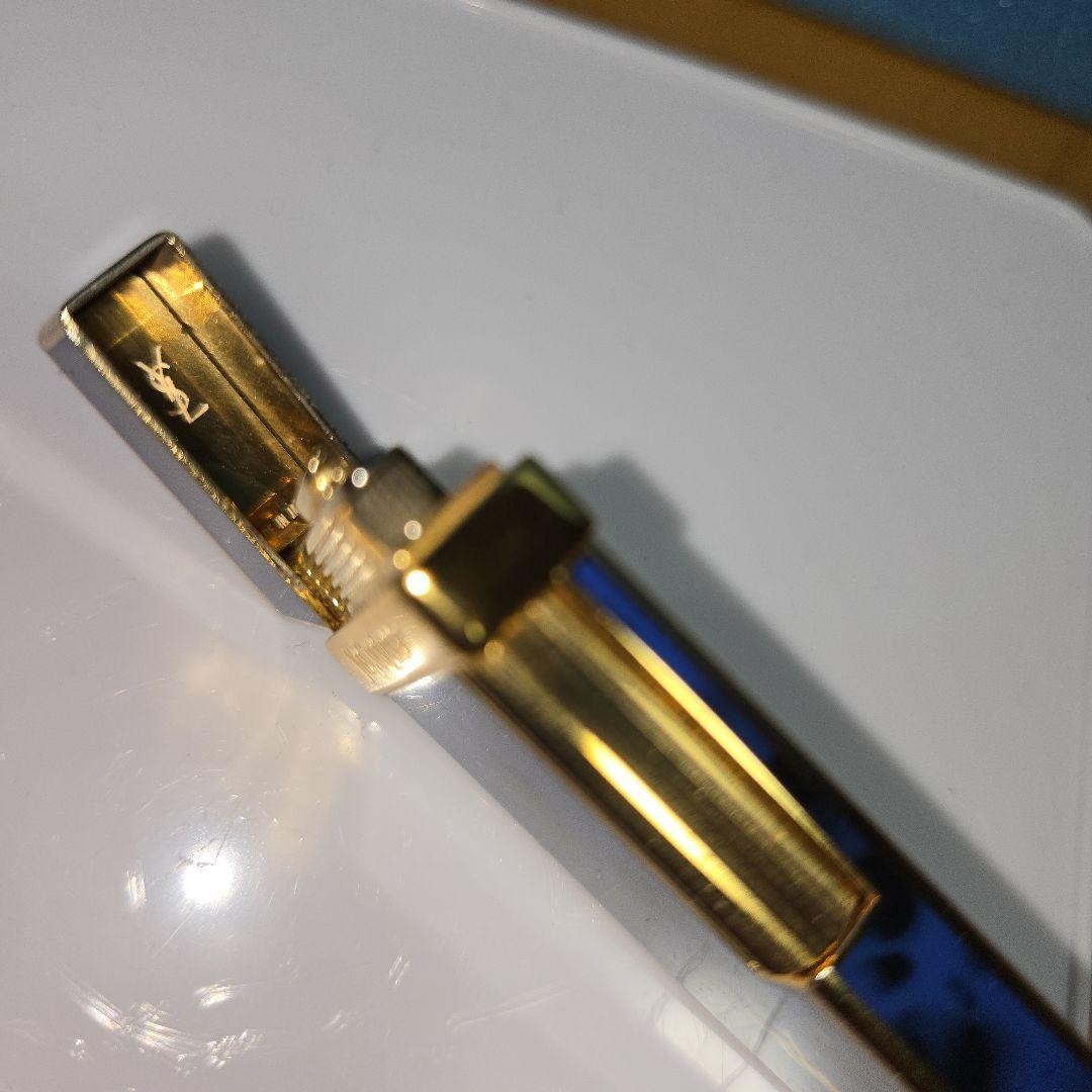 YSL Yves Saint Laurent Antique Blue Pattern Lighter Used 1990s Collectible thumbnail 20