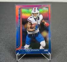 2025 Topps Chrome Keon Coleman Red White and Blue Refractor #30 Bills 
