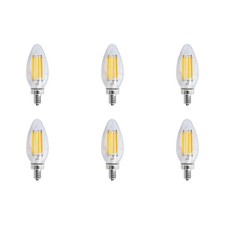 8W C11 LED - Clear - Candelabra base - 3000K - 90 CRI - 760 Lumens - 120V - 6-Pa
