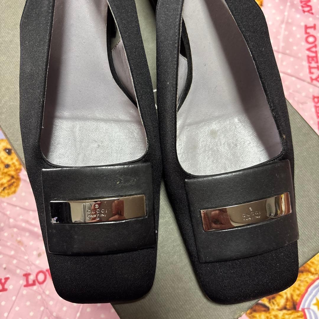 Gucci Pumps Shoes Metal Hardware Square Toe Size 37.5 US About7.5 For Women thumbnail 2